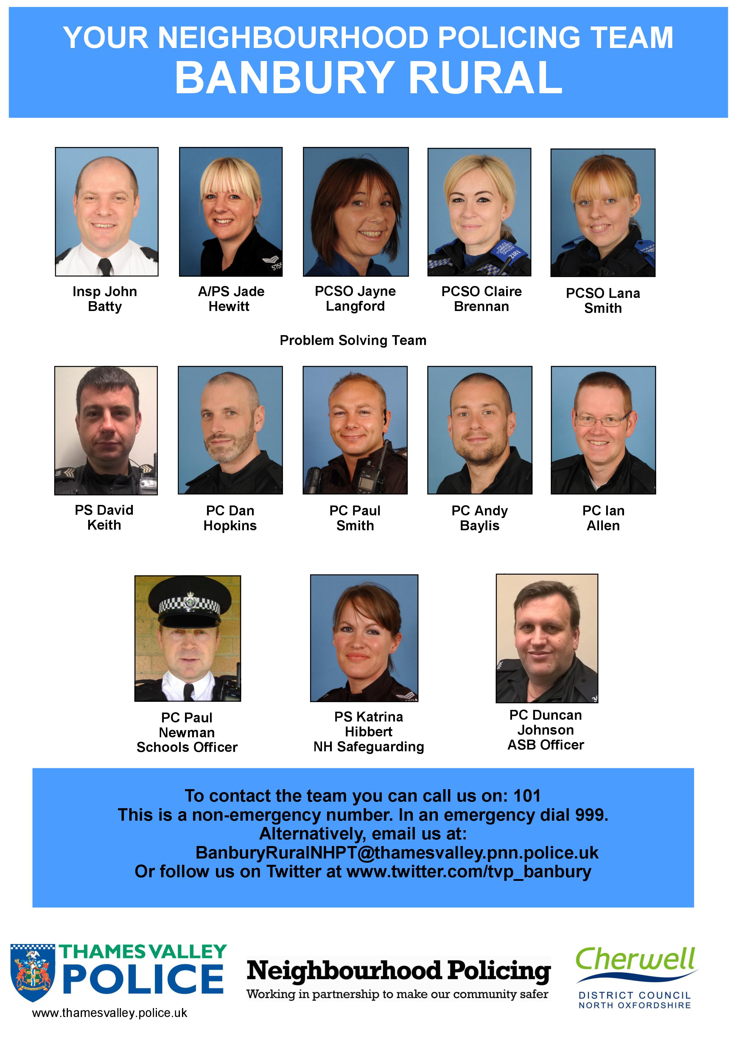 Banbury Rural team poster